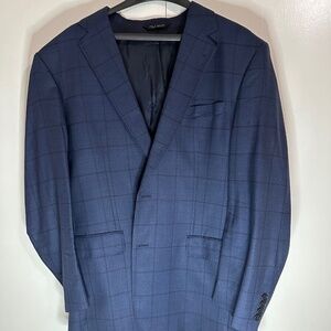 Men's Jos A Bank Signature Gold Series Navy Blue Blazer with Black Trim sz 44L